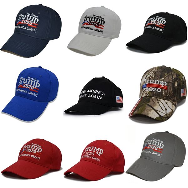 new make america great again 2020 embroidered donald trump hat maga cap cotton adjustable snapback dad hat garros hat #713, Blue;gray